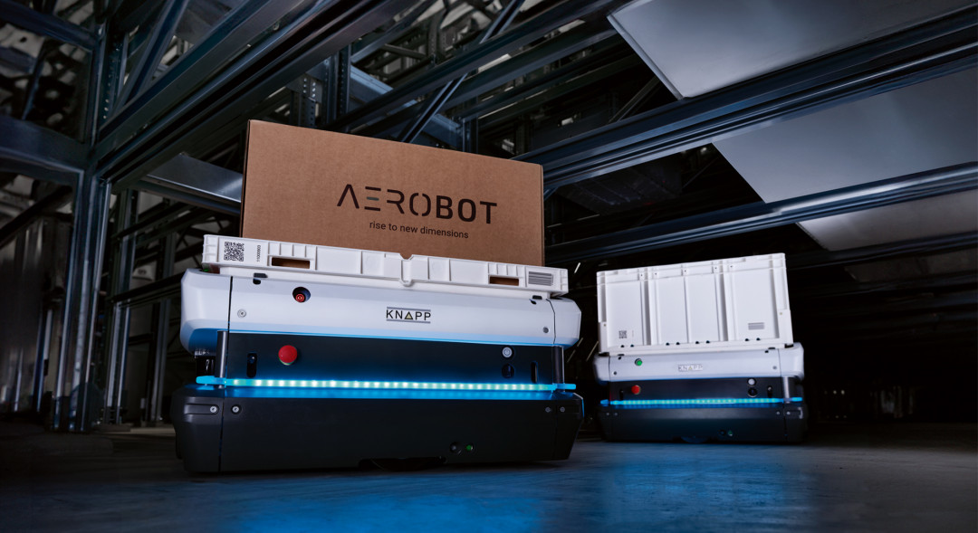 Als kombinierte Lager- und Kommissionierlösung für E-Commerce, Micro Fulfillment oder Omni-Channel Fulfillment kann AeroBot in unterschiedlichen Branchen eingesetzt werden. - Bild: Knapp / Niederwieser