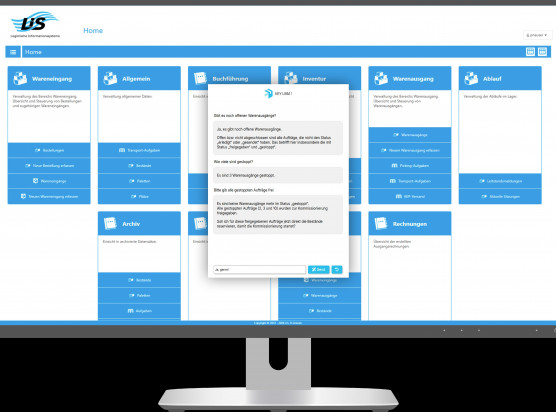 Der KI-Sprachassistent im LIS Warehouse Management System LWM beantwortet Abfragen zu offenen Warenausgängen in natürlicher Sprache und unterstützt Mitarbeitende bei der schnellen Freigabe und Bestandsreservierung – direkt auf Basis von Echtzeitdaten.