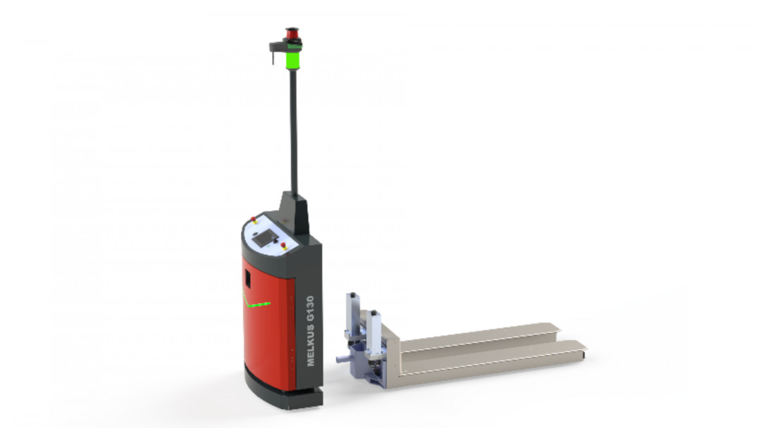 Der Melkus G130 3.0 als zukunftssicheres Power-AGV mit einem modularen Konzept: Antriebseinheit und Ladungsträger können getrennt werden. - Bild: Melkus Mechatronic