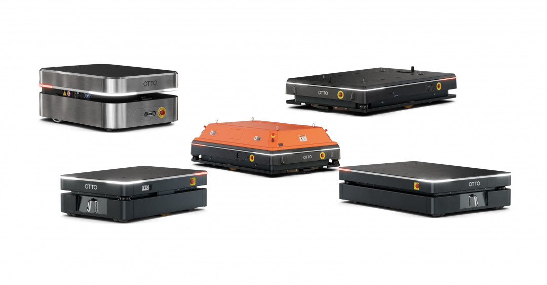 Fünf mobile Roboter von Otto Motors sind für die Synaos Intralogistics Platform zertifiziert. - Bild: Otto Motors